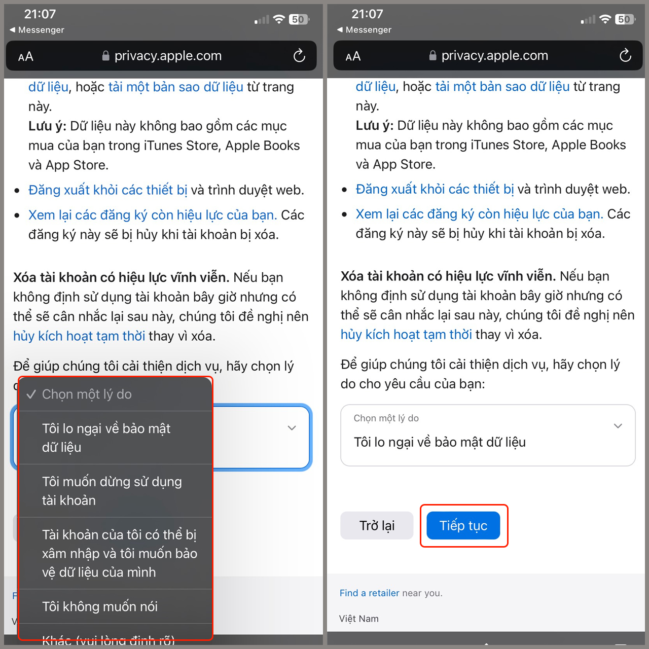 Cách xoá iCloud vĩnh viễn trên điện thoại bước 2